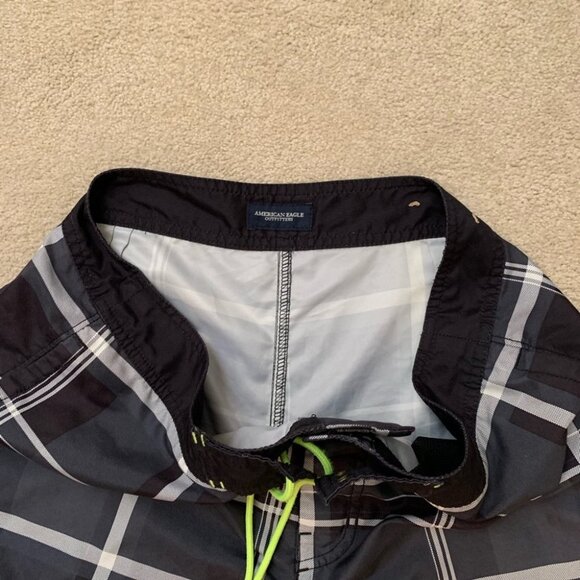 American Eagle Swim Plaid Board Shorts - Picture 2 of 4